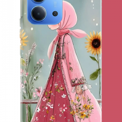 Redmi 15C Uyumlu pembe elbiseli kız UV Baskılı Silikon Kılıf Redmi 15C Uyumlu pembe elbiseli kız UV Baskılı Silikon Kılıf