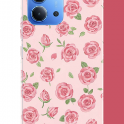 Redmi 15C Uyumlu pembe gül UV Baskılı Silikon Kılıf Redmi 15C Uyumlu pembe gül UV Baskılı Silikon Kılıf