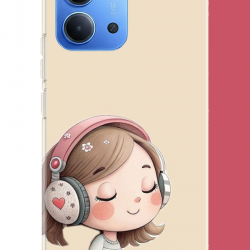 Redmi 15C Uyumlu pembe kulaklıklı kız.jpeg UV Baskılı Silikon Kılıf Redmi 15C Uyumlu pembe kulaklıklı kız.jpeg UV Baskılı Silikon Kılıf