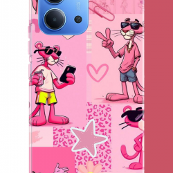 Redmi 15C Uyumlu pembe panter kolaj UV Baskılı Silikon Kılıf Redmi 15C Uyumlu pembe panter kolaj UV Baskılı Silikon Kılıf