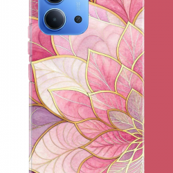 Redmi 15C Uyumlu pembe yaprak UV Baskılı Silikon Kılıf Redmi 15C Uyumlu pembe yaprak UV Baskılı Silikon Kılıf