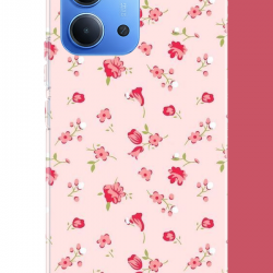Redmi 15C Uyumlu pembe çiçekli pattern UV Baskılı Silikon Kılıf Redmi 15C Uyumlu pembe çiçekli pattern UV Baskılı Silikon Kılıf
