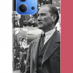 Redmi 15C Uyumlu atatürk kolaj.jpeg UV Baskılı Silikon Kılıf