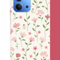 Redmi 15C Uyumlu pembe çiçekli pattern1 UV Baskılı Silikon Kılıf Redmi 15C Uyumlu pembe çiçekli pattern1 UV Baskılı Silikon Kılıf
