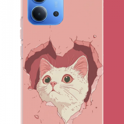 Redmi 15C Uyumlu boşluktaki kedi UV Baskılı Silikon Kılıf