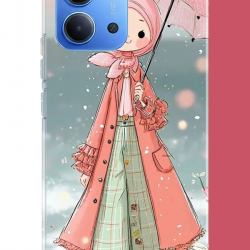 Redmi 15C Uyumlu pembe şemsiyeli kız UV Baskılı Silikon Kılıf Redmi 15C Uyumlu pembe şemsiyeli kız UV Baskılı Silikon Kılıf