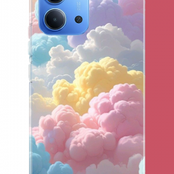 Redmi 15C Uyumlu renkli bulut UV Baskılı Silikon Kılıf Redmi 15C Uyumlu renkli bulut UV Baskılı Silikon Kılıf