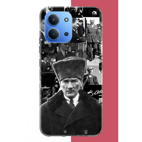 Redmi 15C Uyumlu atatürk kolaj 2.jpeg UV Baskılı Silikon Kılıf