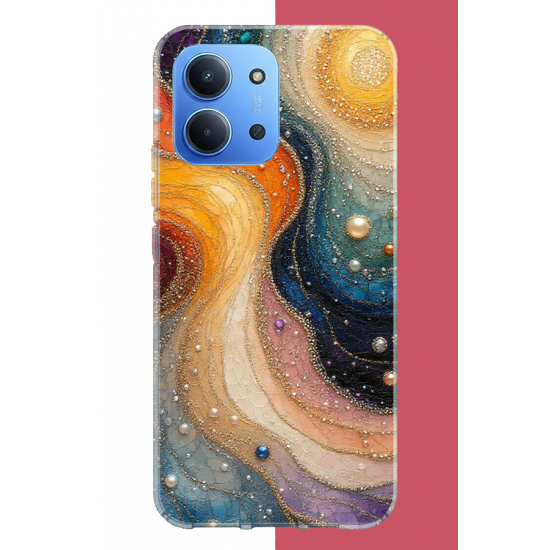 Redmi 15C Uyumlu renkli uzay UV Baskılı Silikon Kılıf