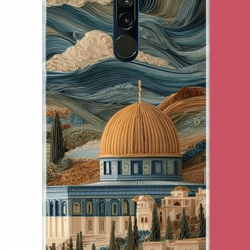 Redmi 8 Uyumlu bulutlu kudüs UV Baskılı Silikon Kılıf