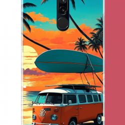 Redmi 8 Uyumlu 70'ler surf UV Baskılı Silikon Kılıf