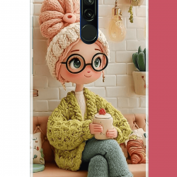 Redmi 8 Uyumlu cafede oturan kız UV Baskılı Silikon Kılıf