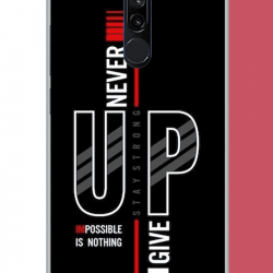 Redmi 8 Uyumlu asla pes etme UV Baskılı Silikon Kılıf