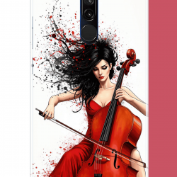 Redmi 8 Uyumlu çello çalan kadın UV Baskılı Silikon Kılıf