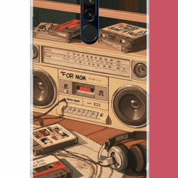 Redmi 8 Uyumlu 90'lar kaset2 UV Baskılı Silikon Kılıf