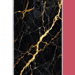 Redmi 8 Uyumlu altın diyagonal UV Baskılı Silikon Kılıf