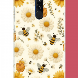 Redmi 8 Uyumlu arılı sarı çiçek.jpeg UV Baskılı Silikon Kılıf