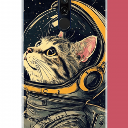 Redmi 8 Uyumlu astronot kedi UV Baskılı Silikon Kılıf
