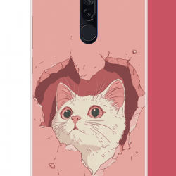Redmi 8 Uyumlu boşluktaki kedi UV Baskılı Silikon Kılıf