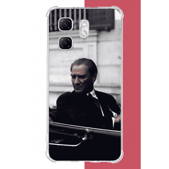 Infinix Hot 50i - Smart 9 Uyumlu atatürk makam arabasında UV Baskılı Silikon Kılıf
