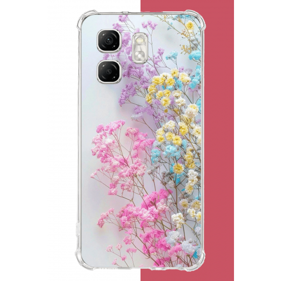 Infinix Hot 50i - Smart 9 Uyumlu renkli çiçek UV Baskılı Silikon Kılıf