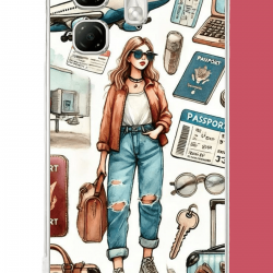 Infinix Hot 50i - Smart 9 Uyumlu vintage-travel UV Baskılı Silikon Kılıf