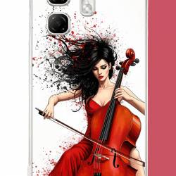 Infinix Hot 50i - Smart 9 Uyumlu çello çalan kadın UV Baskılı Silikon Kılıf Infinix Hot 50i - Smart 9 Uyumlu çello çalan kadın UV Baskılı Silikon Kılıf
