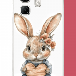 Infinix Hot 50i - Smart 9 Uyumlu çiçek tokalı tavşan UV Baskılı Silikon Kılıf Infinix Hot 50i - Smart 9 Uyumlu çiçek tokalı tavşan UV Baskılı Silikon Kılıf