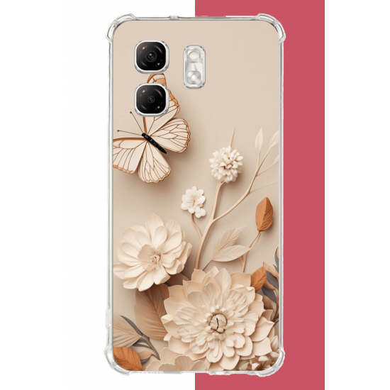 Infinix Hot 50i - Smart 9 Uyumlu duvardaki kelebek UV Baskılı Silikon Kılıf