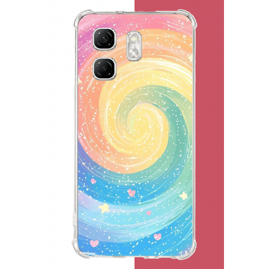 Infinix Hot 50i - Smart 9 Uyumlu gökkuşağı girdap UV Baskılı Silikon Kılıf