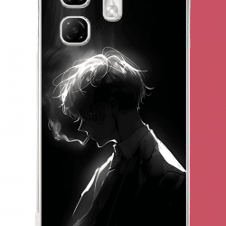 Infinix Hot 50i - Smart 9 Uyumlu karanlıktaki anime karakteri UV Baskılı Silikon Kılıf
