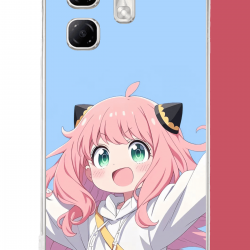 Infinix Hot 50i - Smart 9 Uyumlu kawaii pembe saçlı kız UV Baskılı Silikon Kılıf