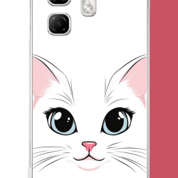 Infinix Hot 50i - Smart 9 Uyumlu kedi yüzü UV Baskılı Silikon Kılıf