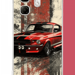 Infinix Hot 50i - Smart 9 Uyumlu kırmızı mustang.jpeg UV Baskılı Silikon Kılıf