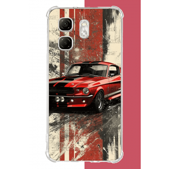 Infinix Hot 50i - Smart 9 Uyumlu kırmızı mustang.jpeg UV Baskılı Silikon Kılıf