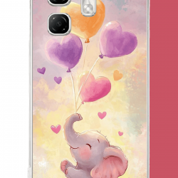 Infinix Hot 50i - Smart 9 Uyumlu minik fil UV Baskılı Silikon Kılıf