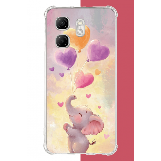 Infinix Hot 50i - Smart 9 Uyumlu minik fil UV Baskılı Silikon Kılıf