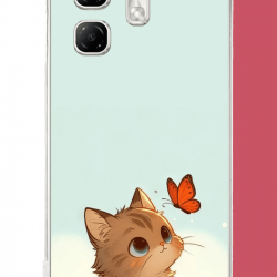 Infinix Hot 50i - Smart 9 Uyumlu minik kedi UV Baskılı Silikon Kılıf