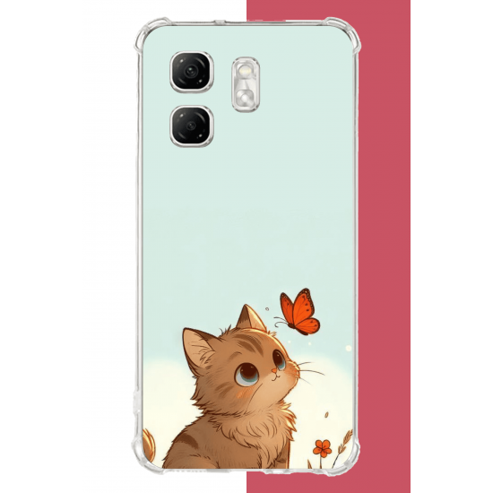 Infinix Hot 50i - Smart 9 Uyumlu minik kedi UV Baskılı Silikon Kılıf