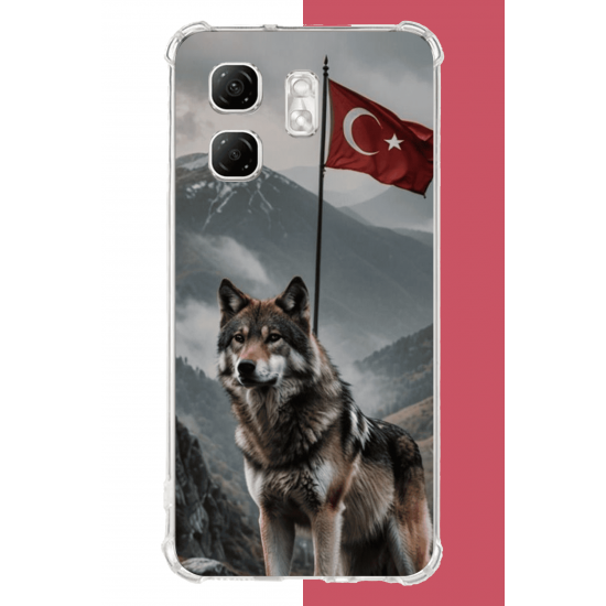 Infinix Hot 50i - Smart 9 Uyumlu Ulu Kurt UV Baskılı Silikon Kılıf