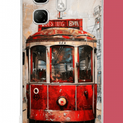 Infinix Hot 50i - Smart 9 Uyumlu Taksim Tramvay UV Baskılı Silikon Kılıf