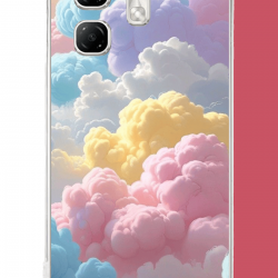 Infinix Hot 50i - Smart 9 Uyumlu renkli bulut UV Baskılı Silikon Kılıf