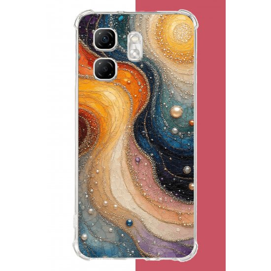 Infinix Hot 50i - Smart 9 Uyumlu renkli uzay UV Baskılı Silikon Kılıf
