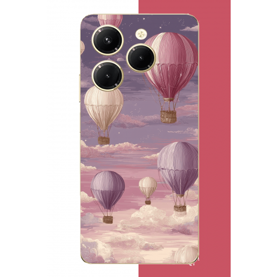 Tecno Spark 20 PRO Uyumlu uçan balon UV Baskılı Silikon Kılıf
