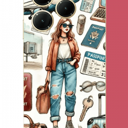 Tecno Spark 20 PRO Uyumlu vintage-travel UV Baskılı Silikon Kılıf