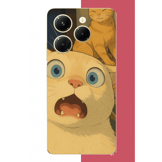 Tecno Spark 20 PRO Uyumlu şaşkın kedi UV Baskılı Silikon Kılıf