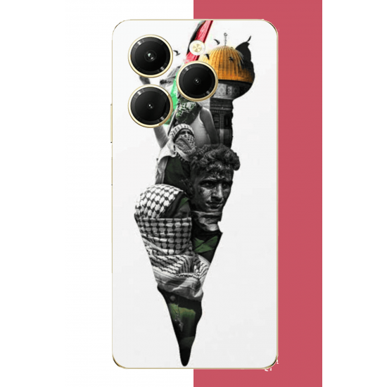 Tecno Spark 20 PRO Uyumlu filistin harita UV Baskılı Silikon Kılıf