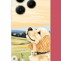 Tecno Spark 20 PRO Uyumlu golden köpek UV Baskılı Silikon Kılıf