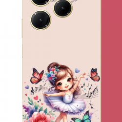 Tecno Spark 20 PRO Uyumlu minik balerin3 UV Baskılı Silikon Kılıf
