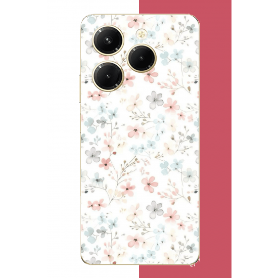 Tecno Spark 20 PRO Uyumlu lila mavi pattern UV Baskılı Silikon Kılıf